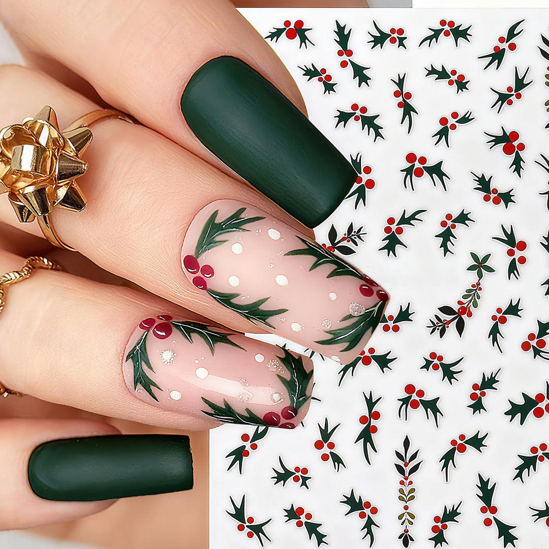 Nail art set with elegant Christmas motifs Bowlift