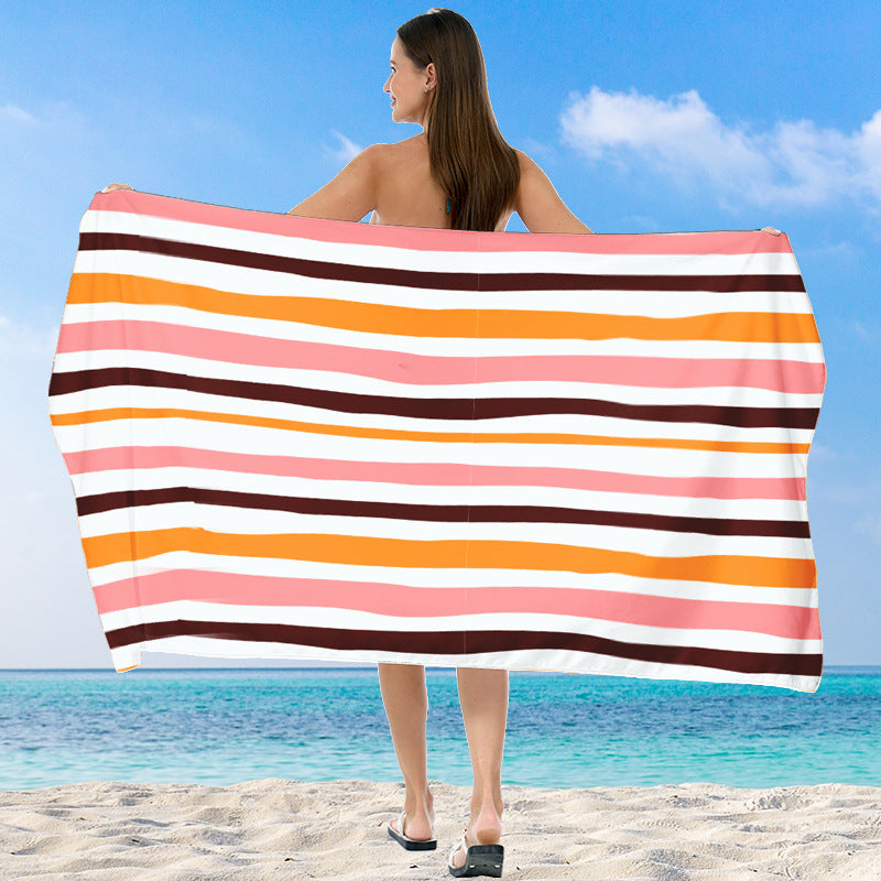 Beach towel with vibrant gradient color and stylish striped design Bowlift