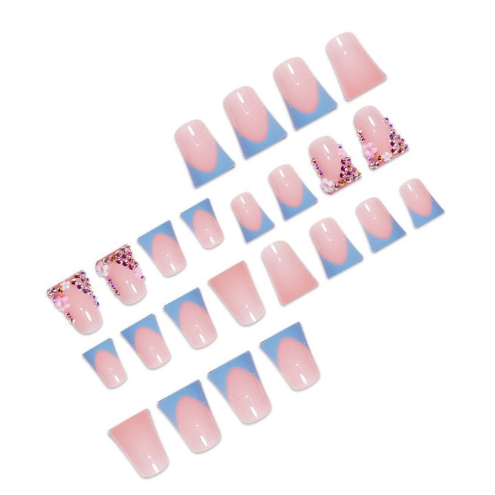 Decorative Floral Press-On Nail Enhancements Bowlift