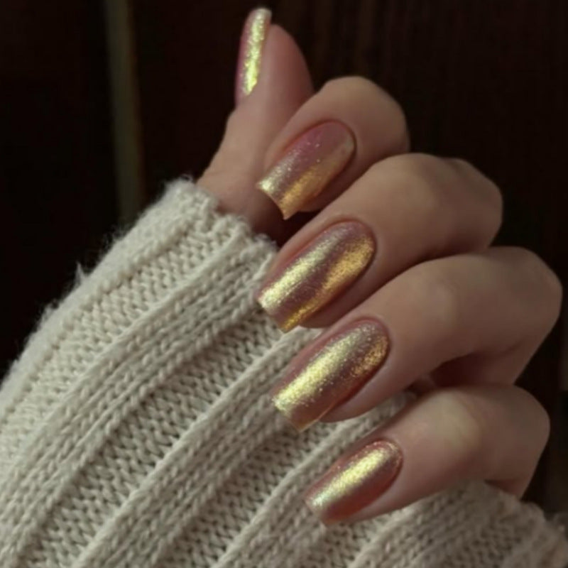 Glossy Reflective Press-On Nail Set Bowlift