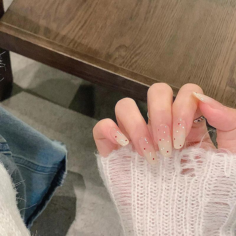 Elegant Press-On Nail Tips with Gold Accents Bowlift