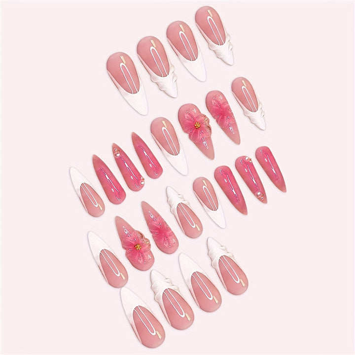 Floral 3D Press-On Nail Art Bowlift