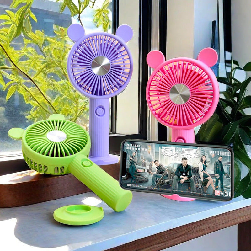 Women's Portable Mini Fan with Animal Ears Bowlift
