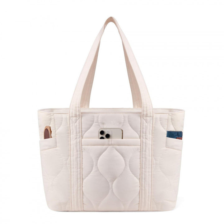 Quilted everyday bag with multiple outer pockets Bowlift
