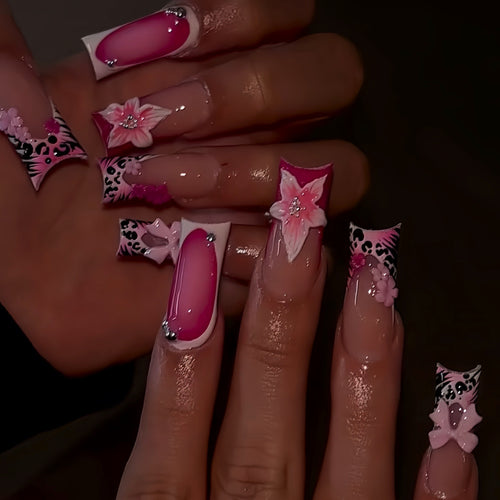 Decorative Floral Nail Art Extensions Bowlift