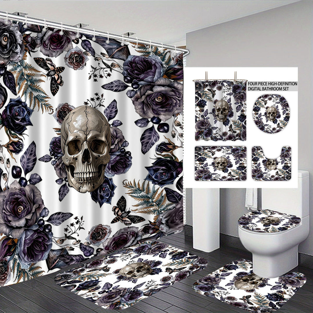 Artistic Skull Bathroom Décor Set Bowlift