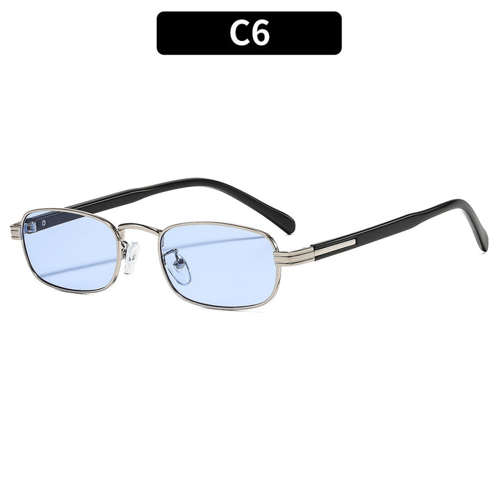Retro-Inspired Slim Rectangle Sunglasses