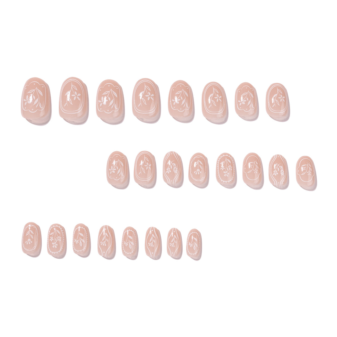 Elegant and artistic nail extensions with floral design Bowlift