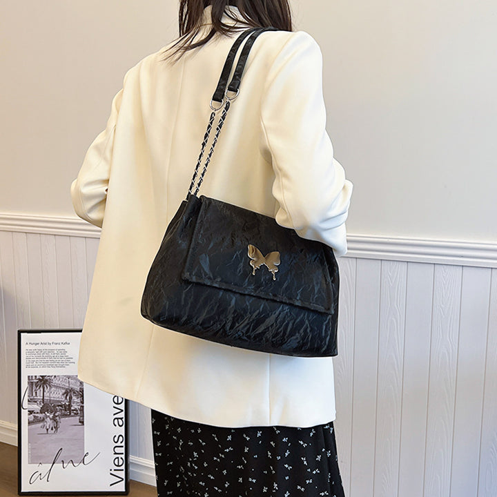 Chic Butterfly Accent Slouchy Handbag Bowlift