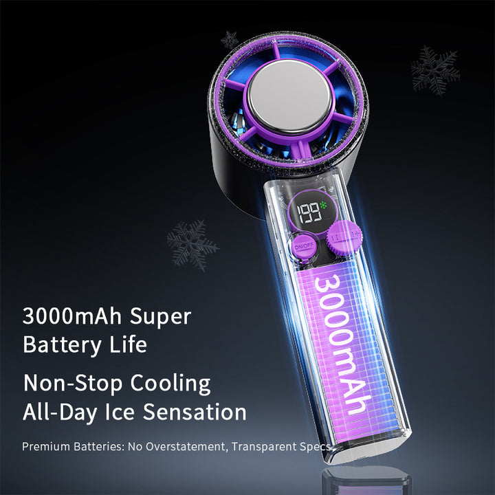 Ladies portable hand fan with digital temperature display Bowlift