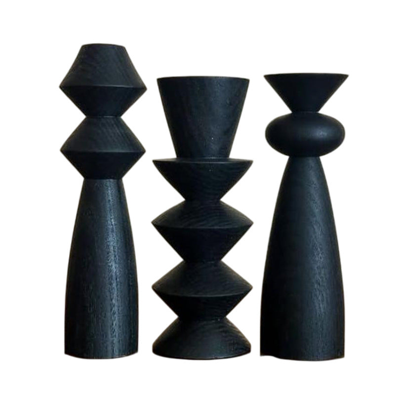 Sculptural Decorative Candle Holder Set