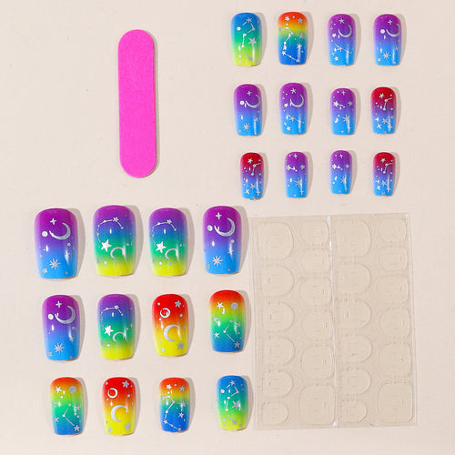 Cosmic Gradient Nail Art Extensions Bowlift