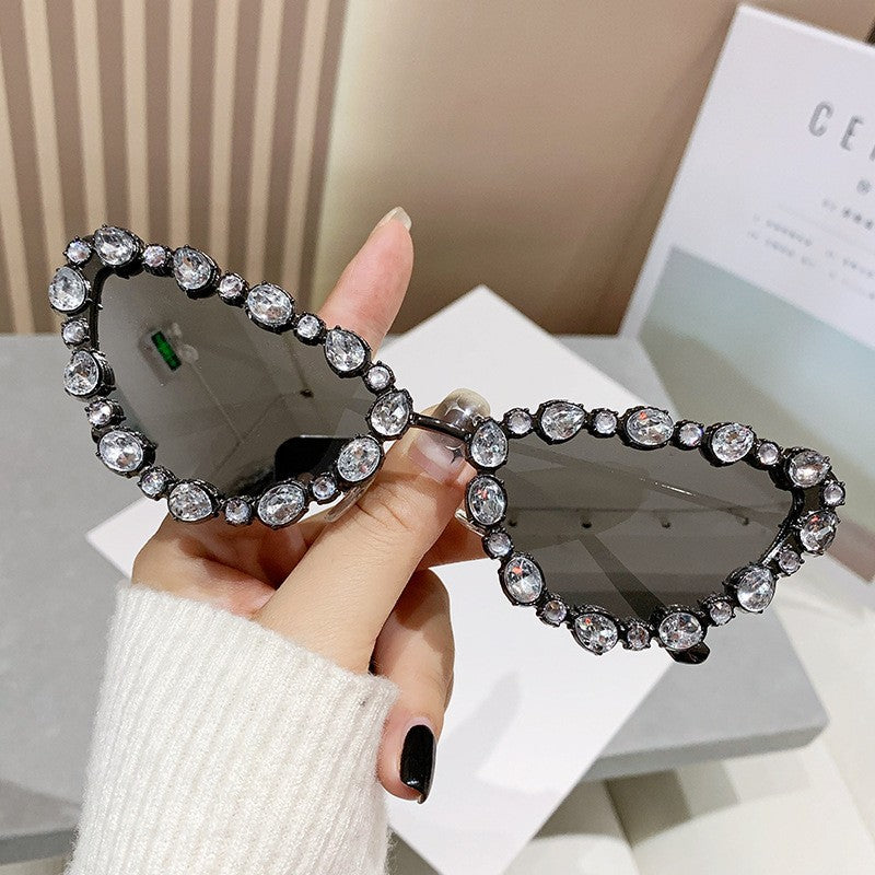 Glamorous Rhinestone-Embellished Sunglasses