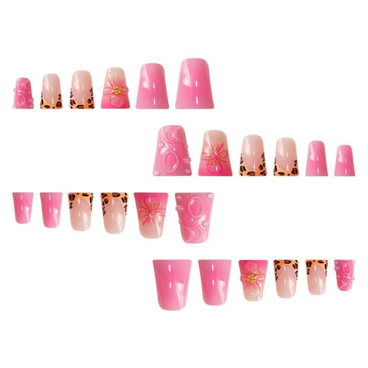 Decorative Press-On Nail Extensions with Floral Accents Bowlift