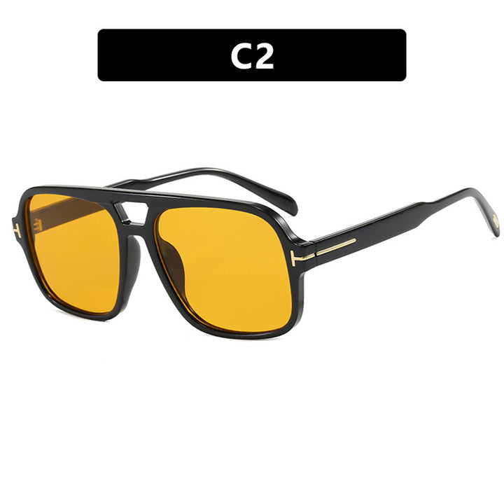 Women's trendy sunglasses with square frame and polarizing yellow lenses Bowlift