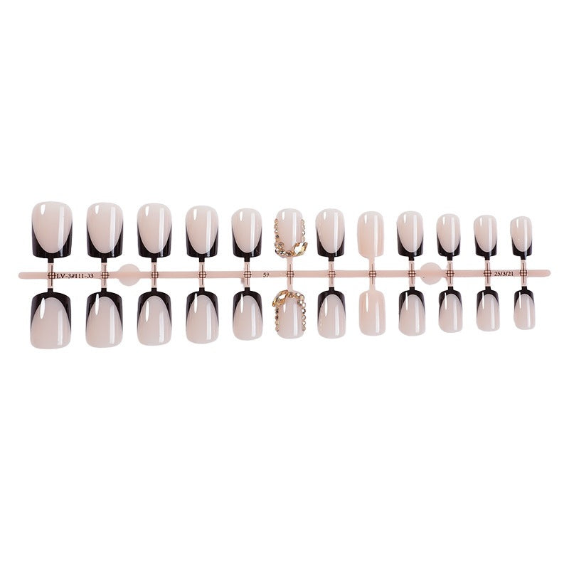 Nail set with an elegant gradient and glitter accents Bowlift