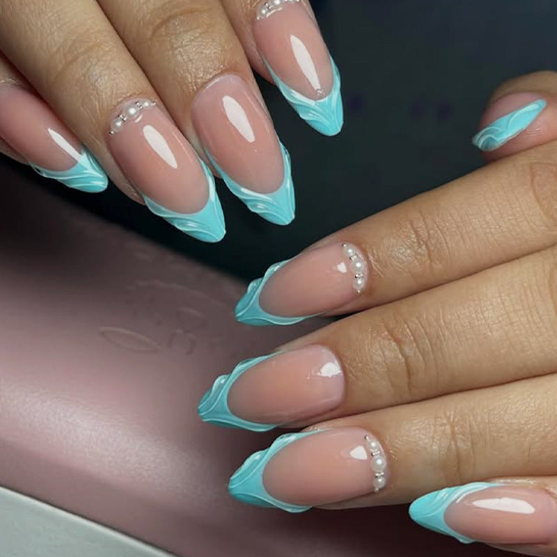 Premium Decorative Press-On Nails Set with Elegant Design Bowlift