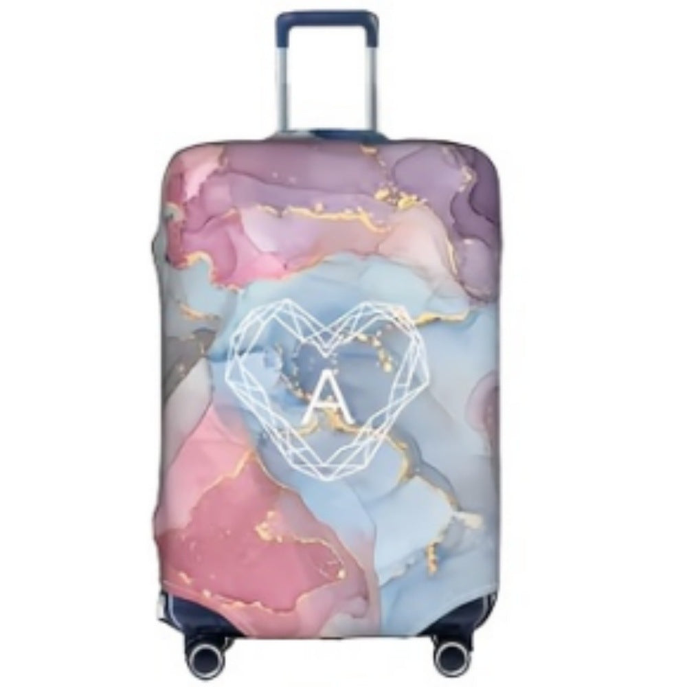 Women's Hard Shell Suitcase with Elegant Marble Pattern Bowlift