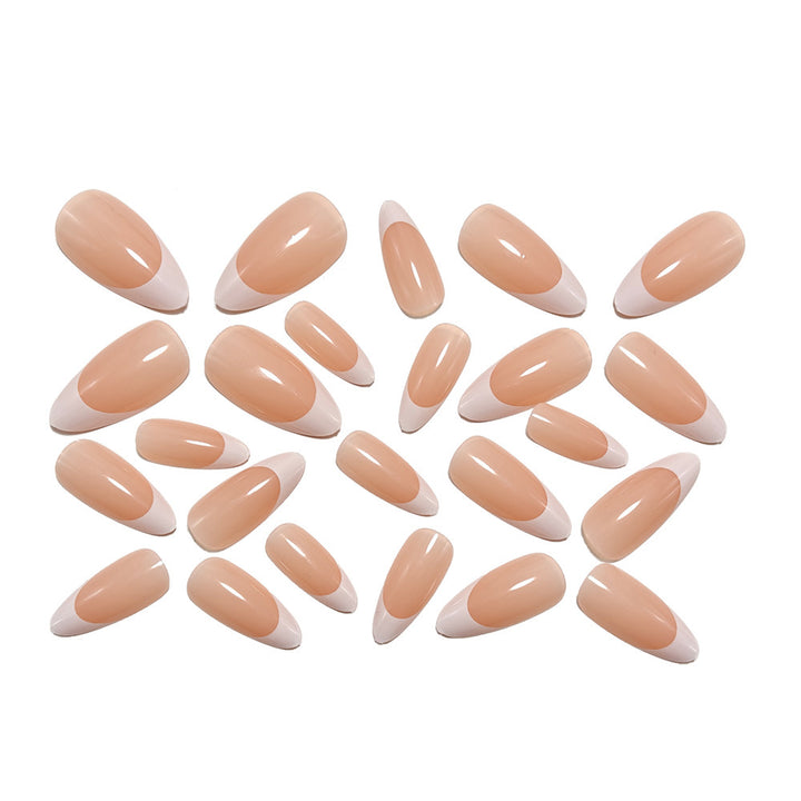 Elegant Artificial Nails in Modern French Tip Design Bowlift