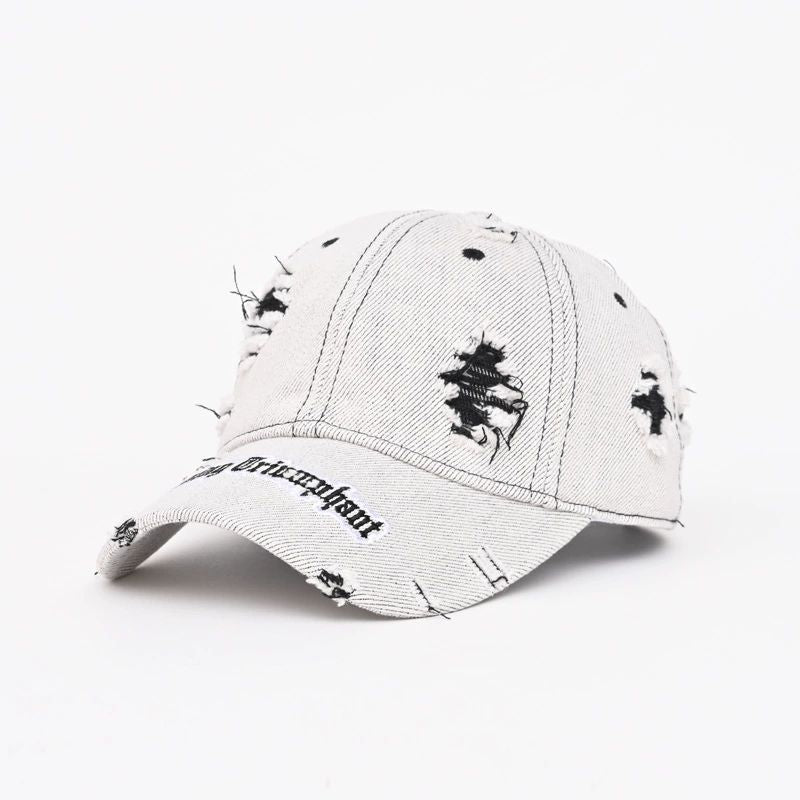Women's Distressed Denim Cap Bowlift