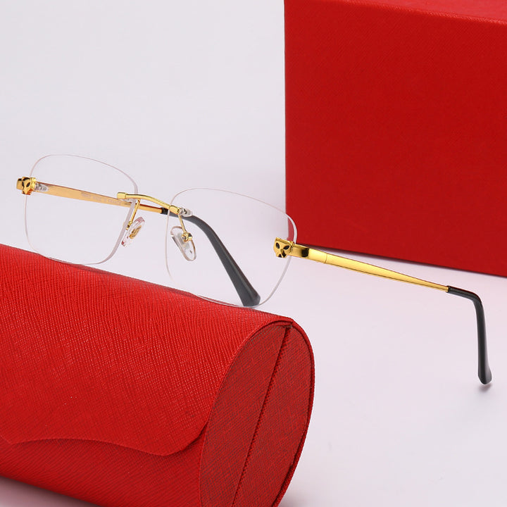 Women’s fashionable half-frame glasses with elegant metal frame Bowlift