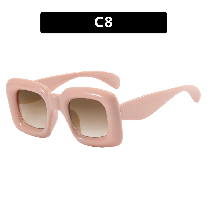 Women stylish square sunglasses with wide frame Bowlift