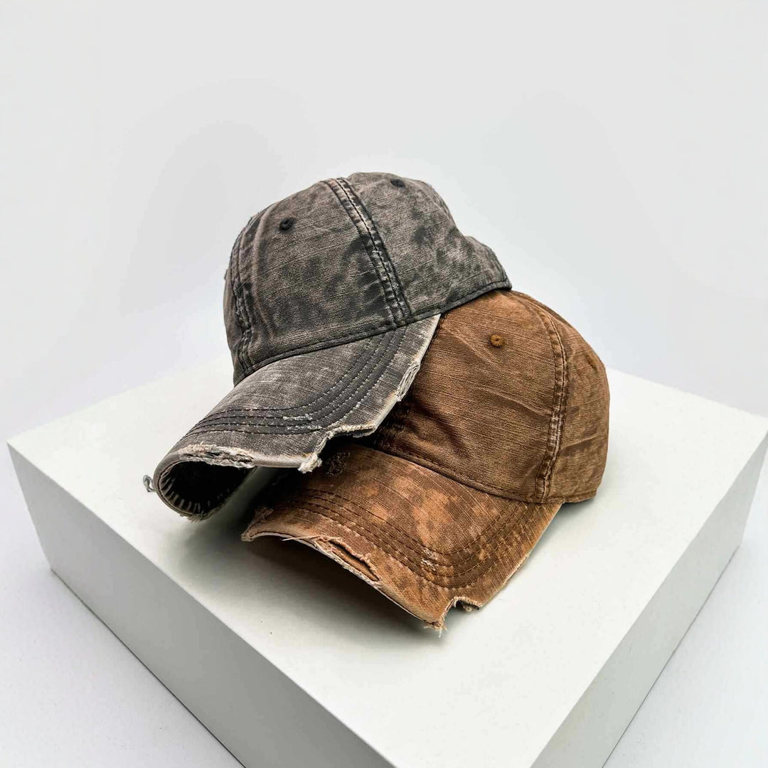 Men's Distressed Denim Baseball Hat Bowlift