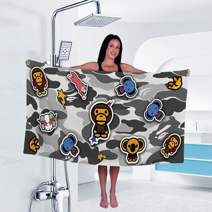 Artistic Cartoon-Themed Shower Curtain Bowlift