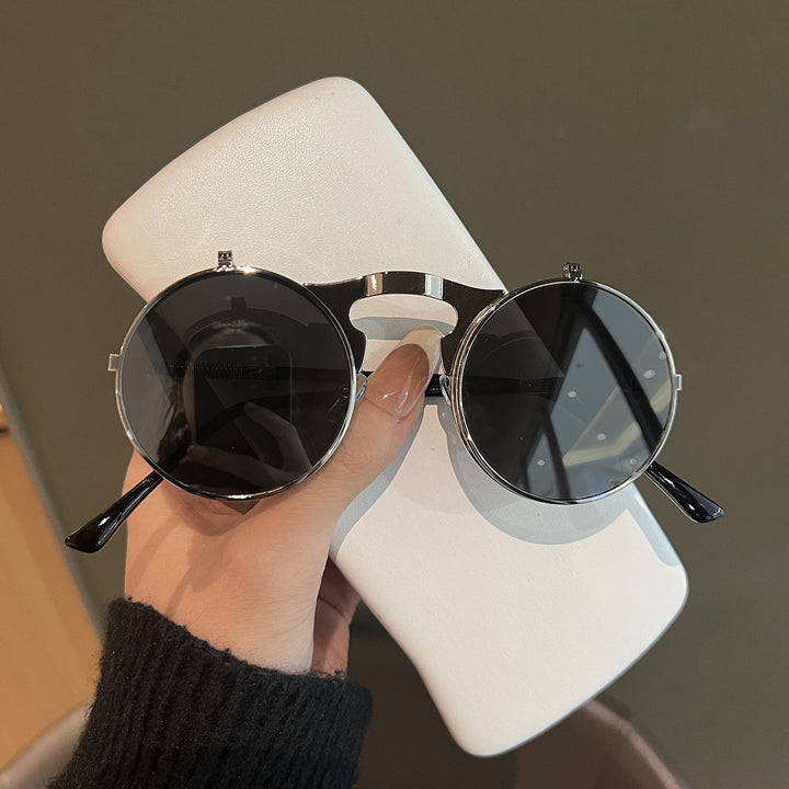 Ladies Round Designer Sunglasses with Innovative Frame Bowlift