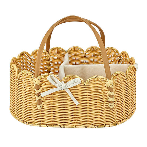 Charming storage basket with leather handles Bowlift