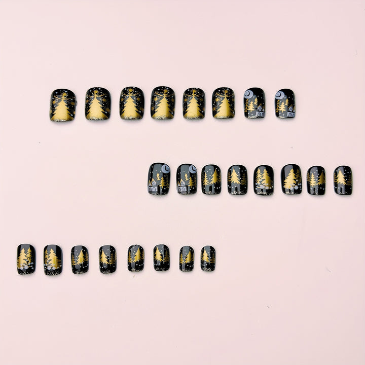 Festive Winter Pattern Nail Art Bowlift