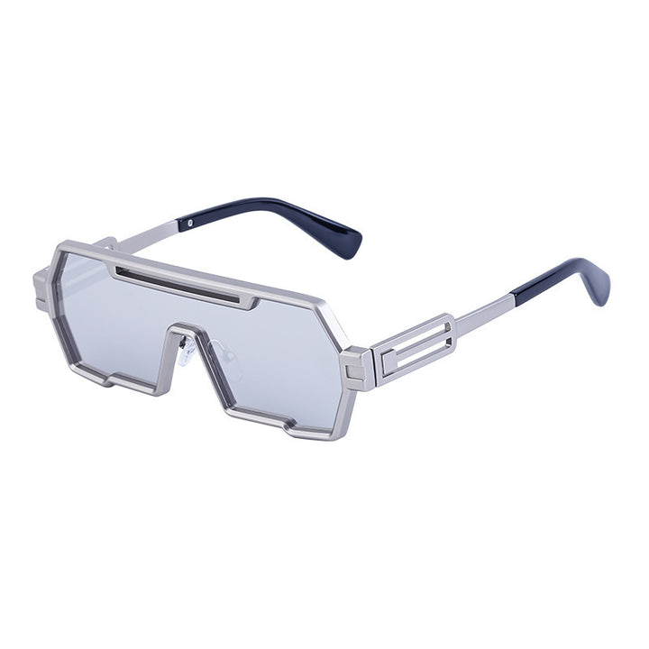 Women's fashionable sunglasses in a futuristic design with a wide frame Bowlift
