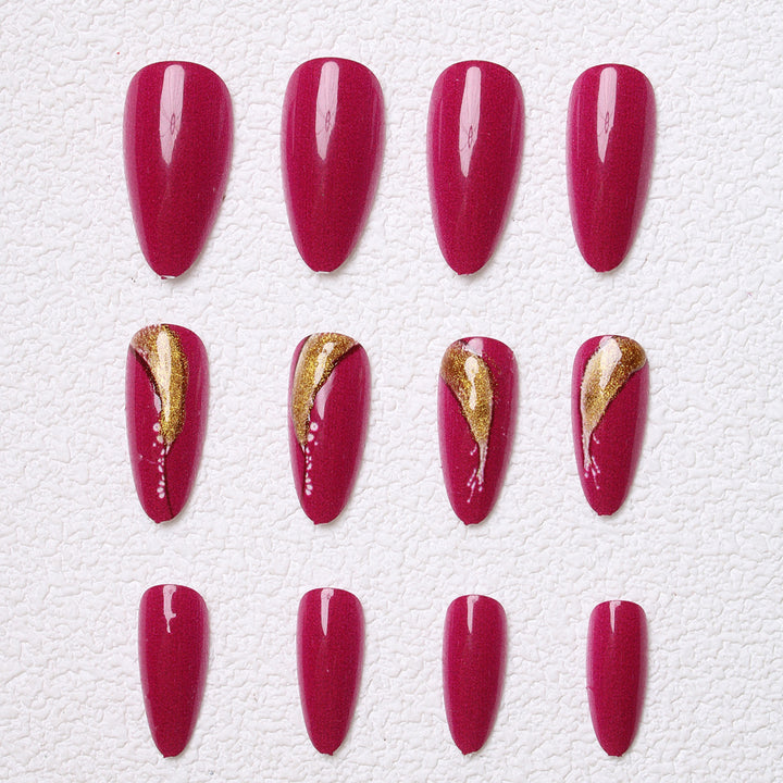 Elegant Stiletto Press-On Nail Art Bowlift