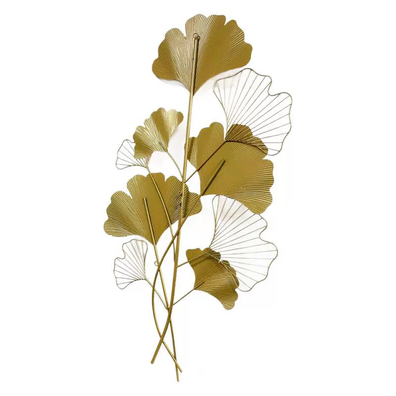 Decorative Metal Ginkgo Wall Sculpture Bowlift