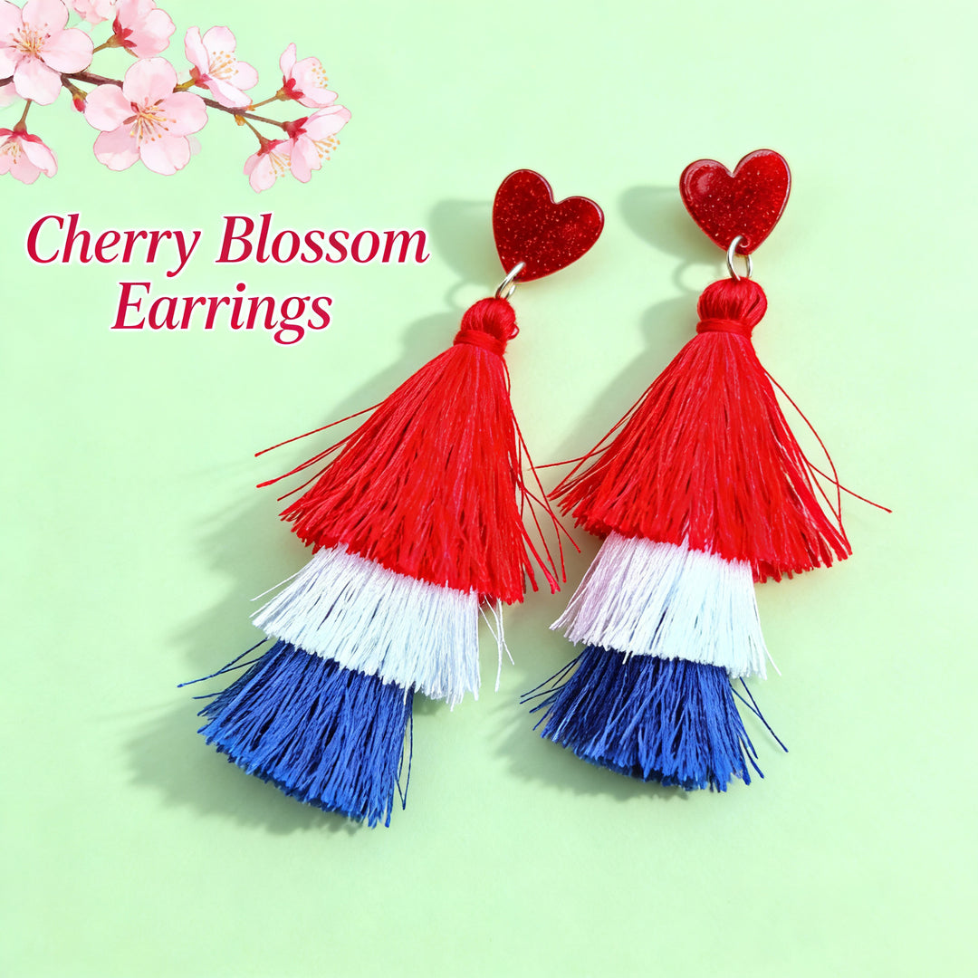 Women's multi-layer tassel earrings with tiered fringes and nickel-free stud closure Bowlift