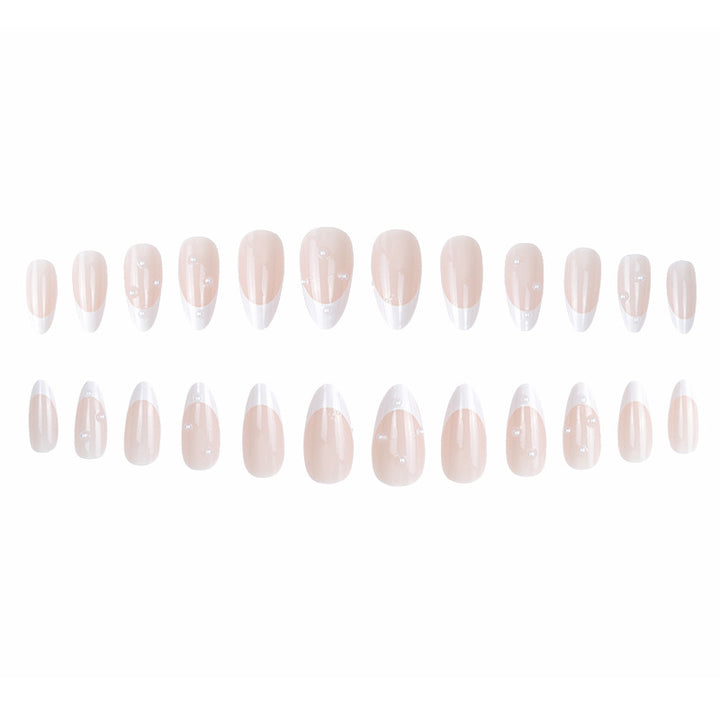 Elegant French Tip Stiletto Press-On Nails Bowlift