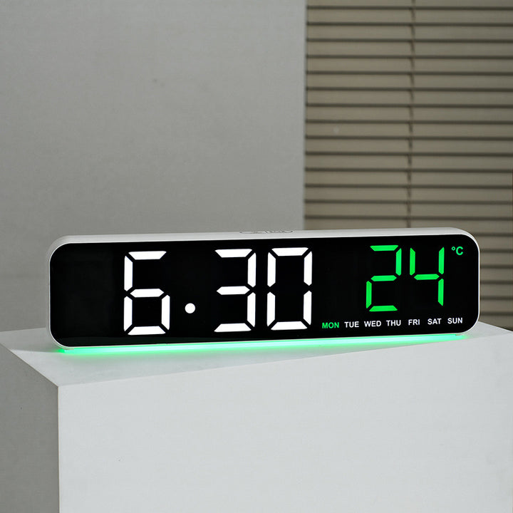 Digital LED alarm clock with temperature and day of the week digits Bowlift
