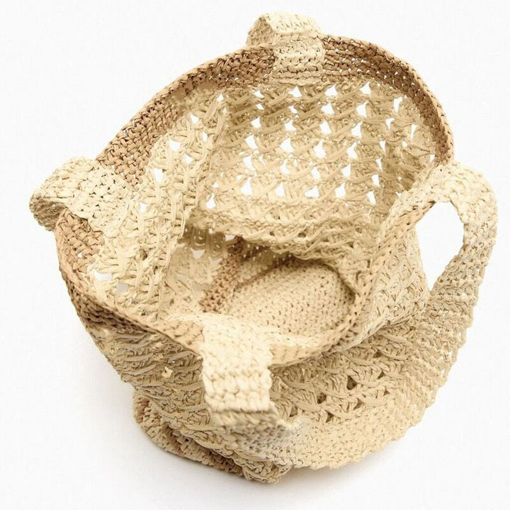 Handcrafted basket bag with modern striped design Bowlift
