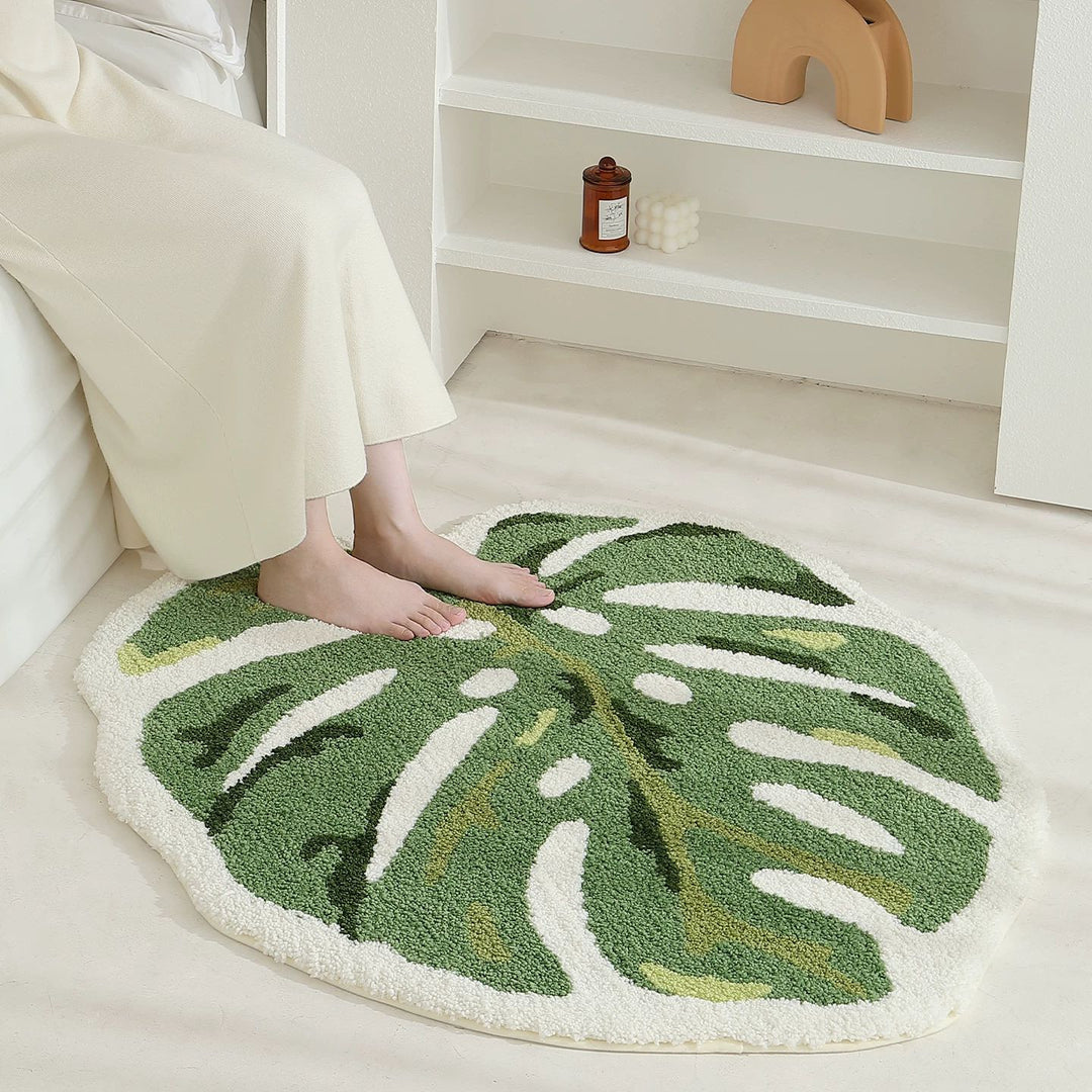 Botanical Leaf Bath Mat Bowlift