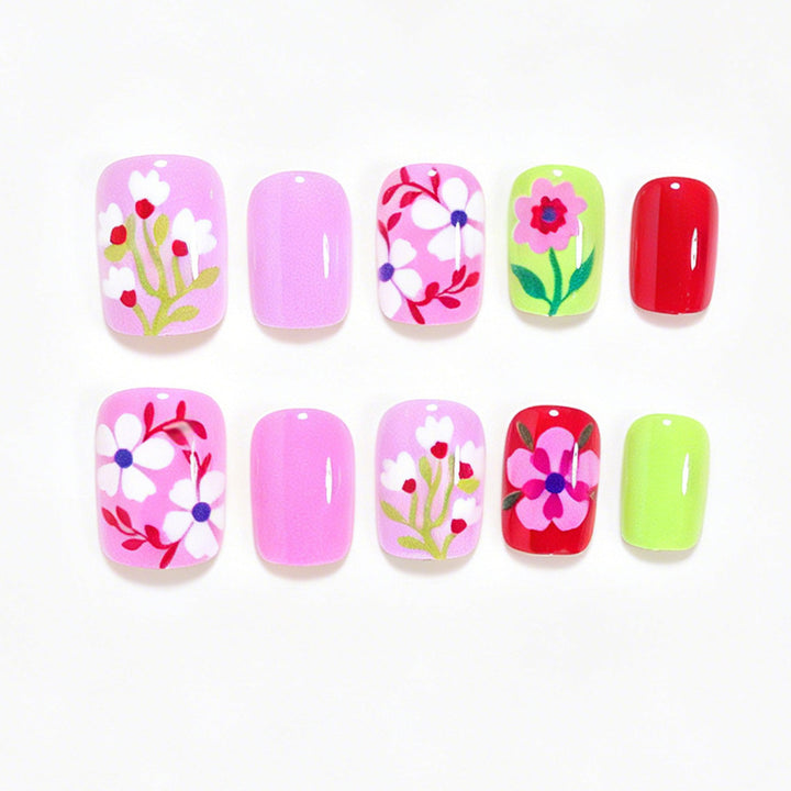 Colorful Floral Nail Art Tips Bowlift