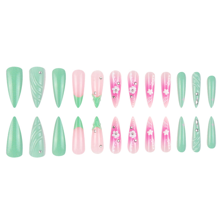 Floral Embellished Stiletto Nails Bowlift