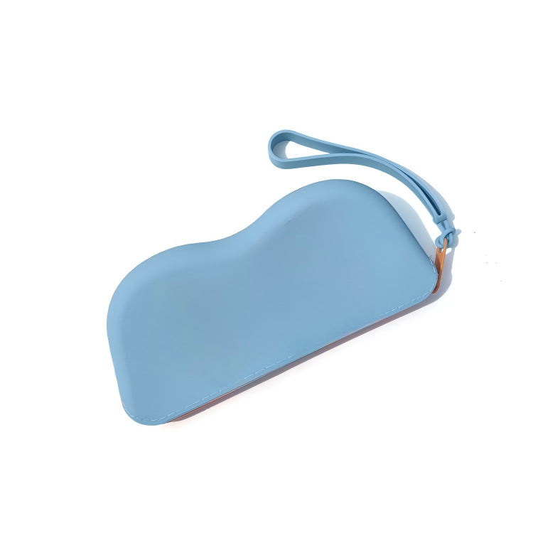 Molded silicone protective sunglasses case with paracord wrist strap and 3D floral eyewear applique Bowlift