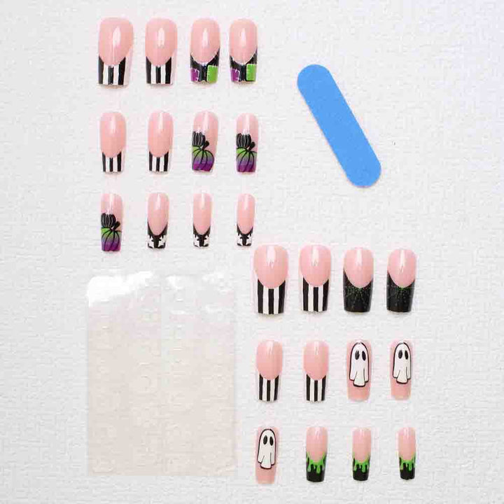Halloween-Inspired Press-On Nail Art Bowlift