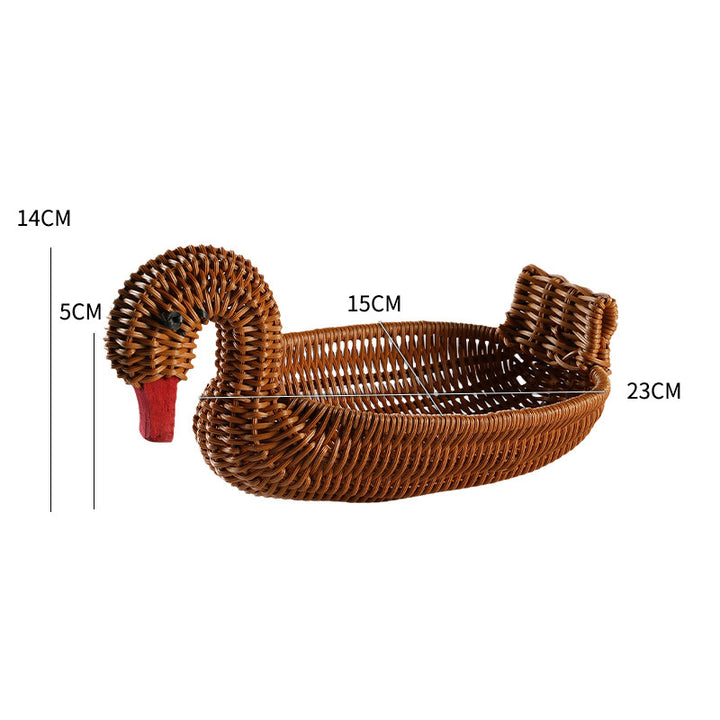 Unisex Braided Decoration Basket in Duck Shape Bowlift