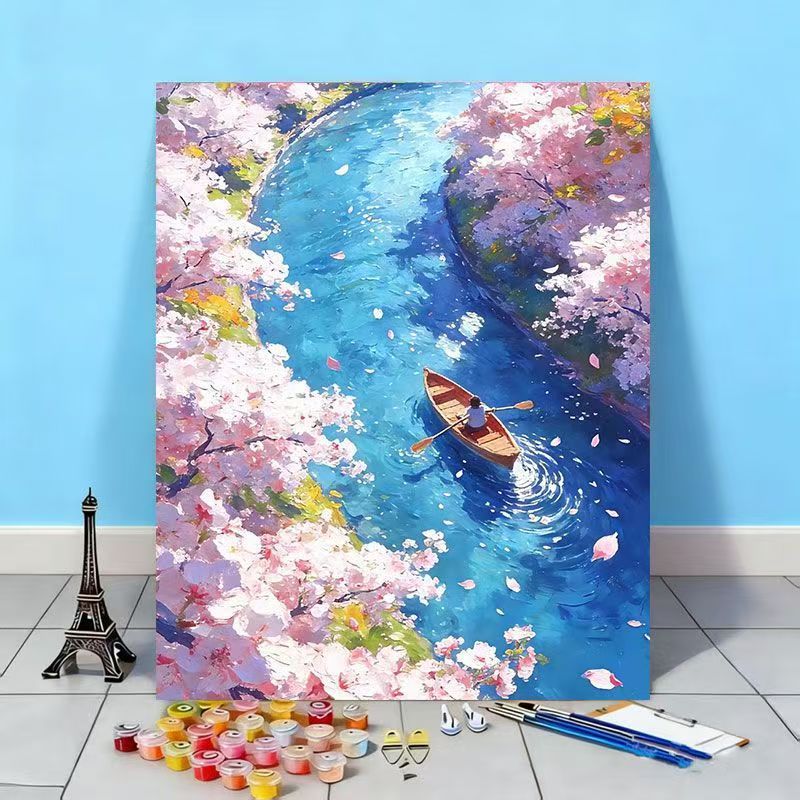 Scenic Cherry Blossom Landscape Painting Kit Bowlift