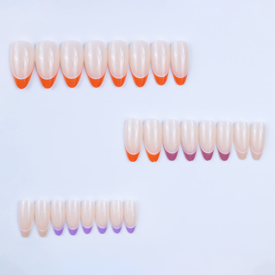Artificial Nails in Modern Color Scheme Bowlift