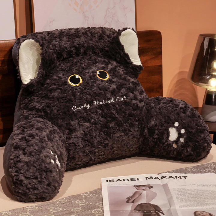 Plush back support cushion in cat design Bowlift