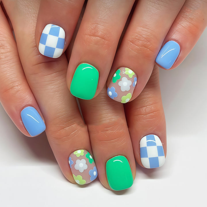 Creative Floral Press-On Nail Art Set Bowlift