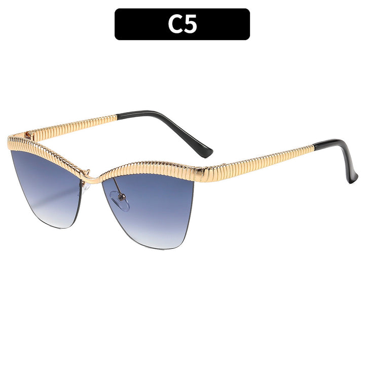 Stylish Cat-Eye Sunglasses with Unique Textured Frame