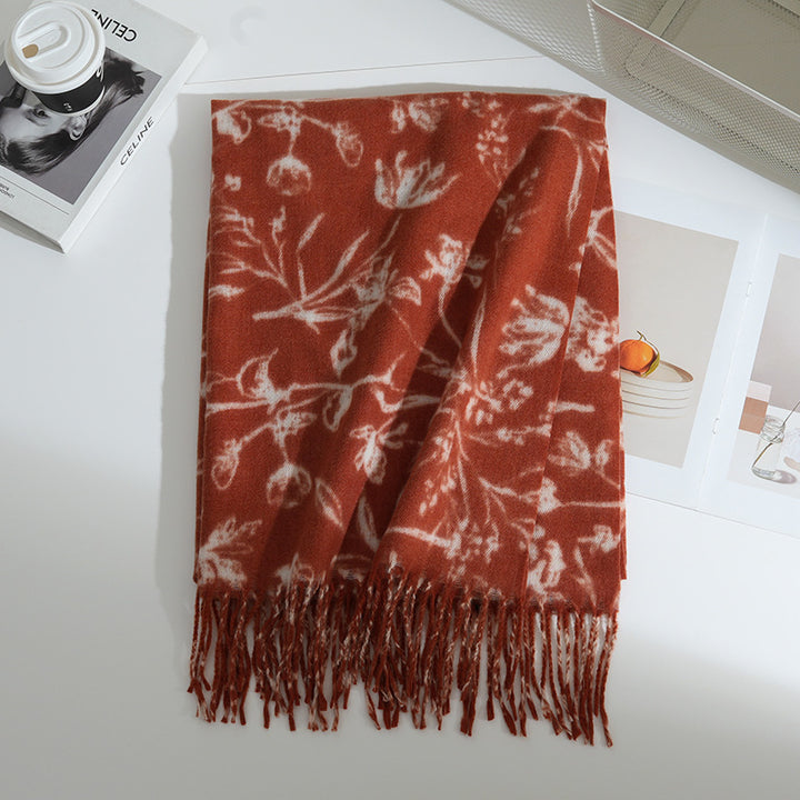 Women's Floral Patterned Scarf Bowlift